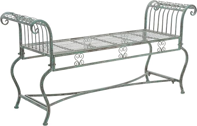 SAFAVIEH Outdoor Collection Brielle Victorian Scroll Antique Dark Green Wrought - Image 4