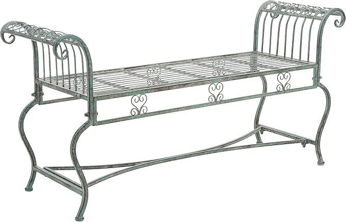 SAFAVIEH Outdoor Collection Brielle Victorian Scroll Antique Dark Green Wrought - Image 8