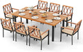 Tangkula 9 Pieces Patio Dining Set, Outdoor Acacia Wood Table and Chairs by TANGKULA