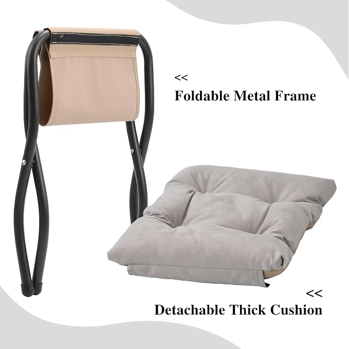 15" Folding Ottoman, Foldable Footrest Stool, Portable Small Foot Stool - Image 7