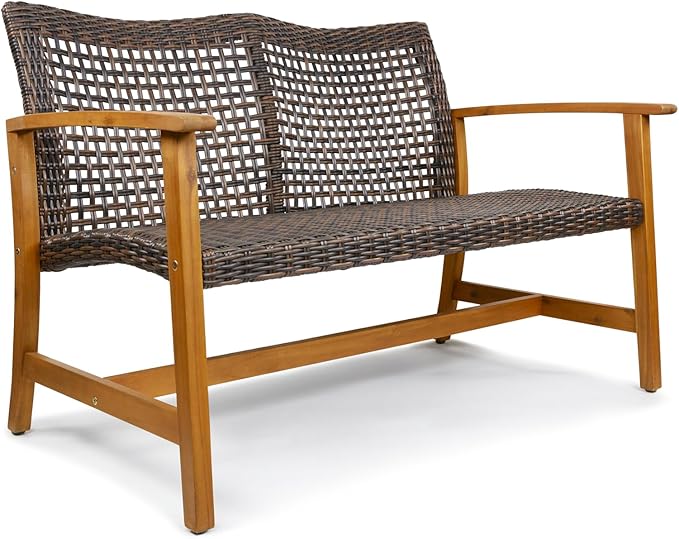 IDZO Harmonie 800lbs Capacity Outdoor Loveseat Furniture, FSC Certified Acacia by Idzo