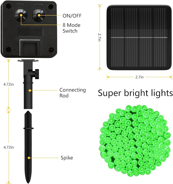 Solar String Lights for Outside, 39Ft 100 LED Solar String Lights Outdoor - Image 4