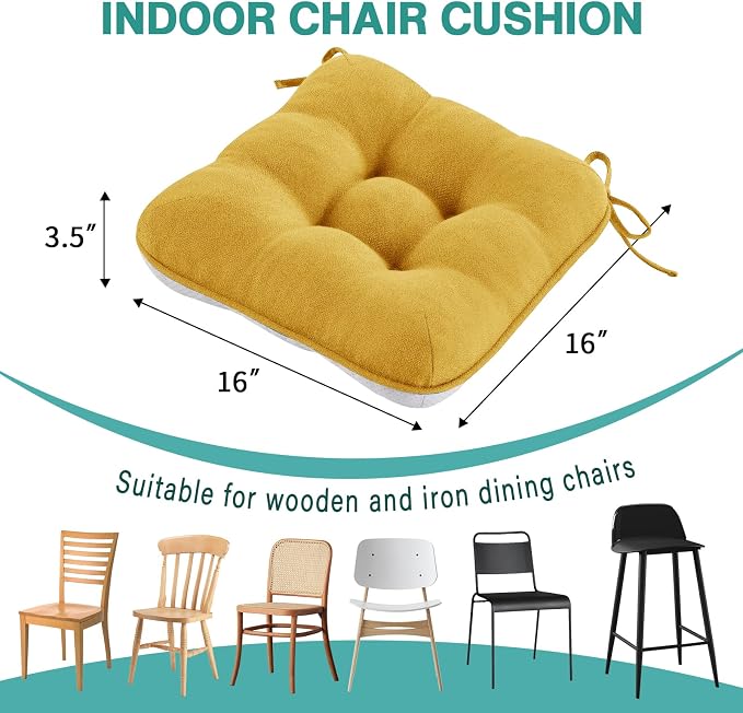 BETU Chair Cushions for Dining Chairs Set of 2, 3.5" Thick Kitchen Table Chair - Image 7