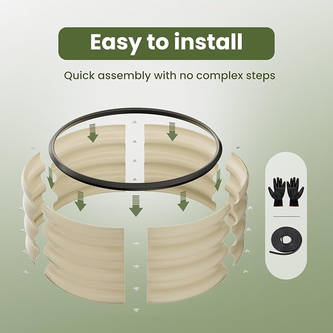 ZXZYHFTY Round Galvanized Raised Garden Bed kit, Round Large Metal Raised - Image 6