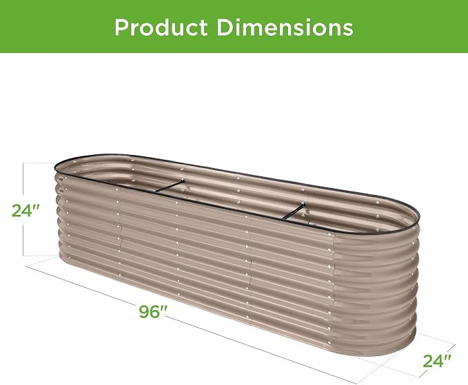 Best Choice Products 8x2x2ft Metal Raised Garden Bed, Oval Outdoor Deep Root - Image 7