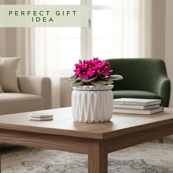 6 Inch African Violet Pots Self Watering, Ceramic Planter - Image 8