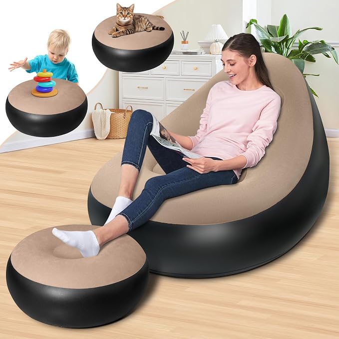 Inflatable Chair with Ottoman, Inflatable Couch by SeaSlep