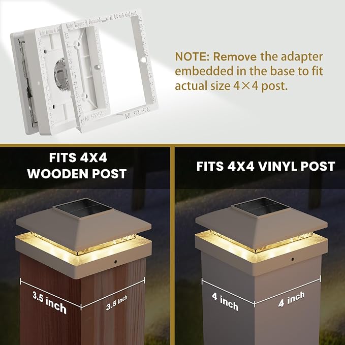 Solar Post Cap Lights Outdoor 12pack, Bright Warm White Solar Post Lights - Image 5