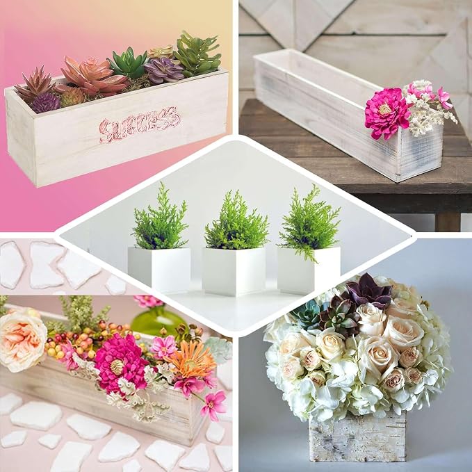 Efavormart 18"x6" Whitewash Wood Planter Box - Image 5