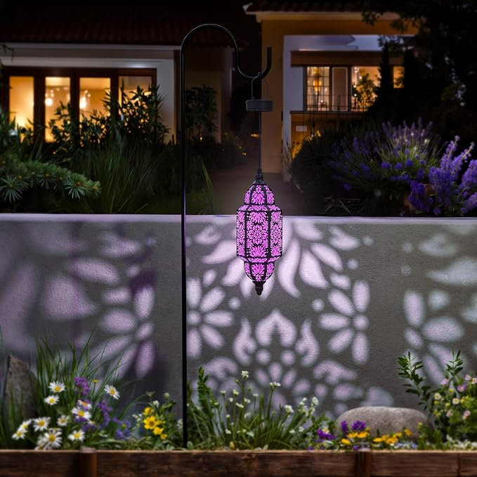 Twinkya 2 Pack Hanging Solar Lights Outdoor Garden Decorative Solar Lantern - Image 4