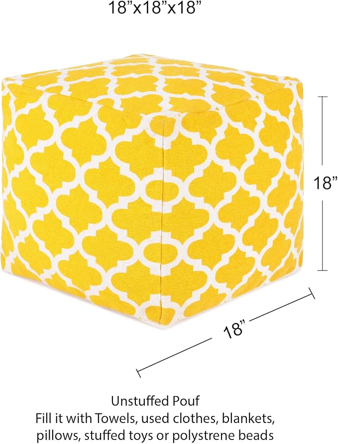 REDEARTH · UNSTUFFED Pouf Ottoman Cover Textured Storage Cube Boho Bean Bag - Image 3