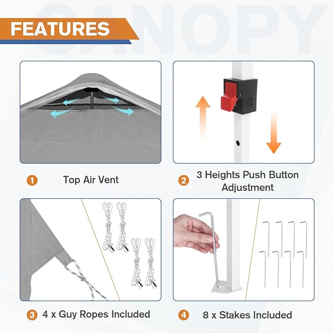 EAGLE PEAK Commercial Canopy 10x10 Pop Up Canopy Tent - Image 6