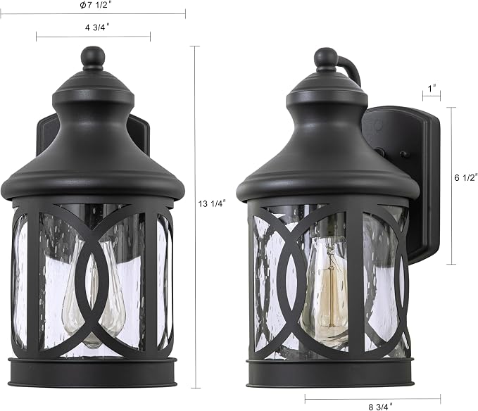 Outdoor Wall Sconce, Waterproof Exterior Light Fixture, Matte Black Porch - Image 5