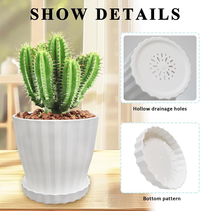 Flower Pots Outdoor Clearance 6 inch Set of 5 Succulent Planters - Image 4