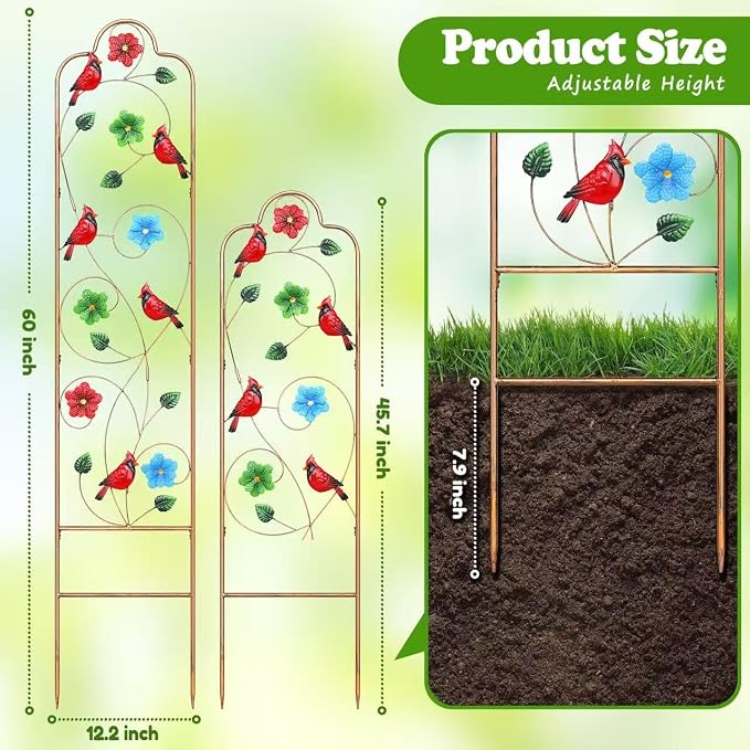 2 Pack Metal Garden Trellis Arched Fence Trellises - Image 4