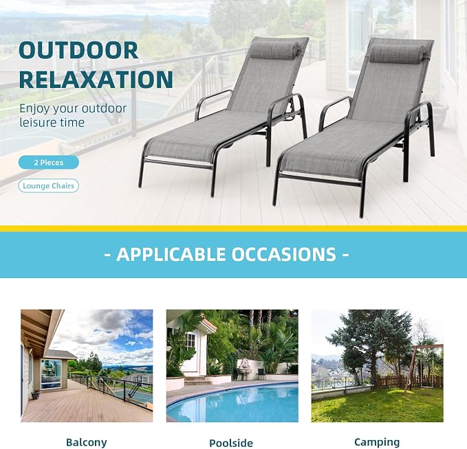 EROMMY Patio Chaise Lounge - Image 6