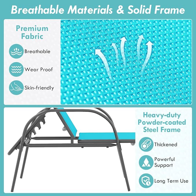 Giantex Patio Lounge Chair, Outdoor Chaise Lounge - Image 5