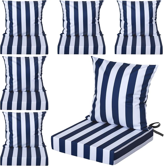 Hoteam 6 Set Outdoor Chair Cushions 20 x 20 Inch Patio Cushions Deep Seat by Hoteam