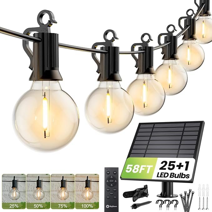 Brightown 58FT Solar String Lights Outdoor by Brightown