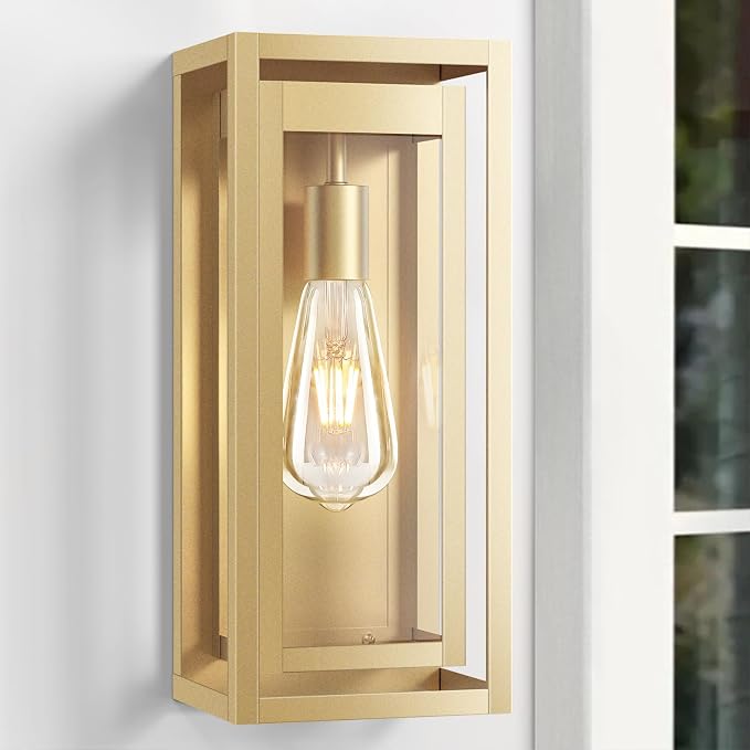 15" Large Gold Outdoor Light Fixture Wall Mount, 2 Pack Waterproof Outdoor - Image 8