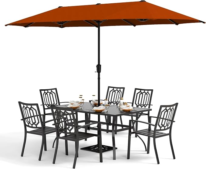 PHI VILLA Patio Dining Set 8 PCS by PHIVILLAThepioneerofcomfortablehouseholdsupplies