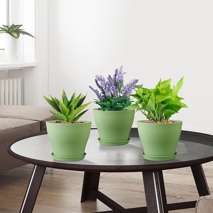 6 inch Plastic Nursery Pots, 16 Pack Plant Pots - Image 6