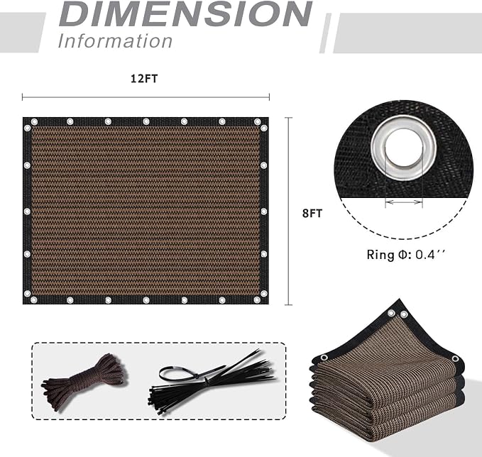 VICLLAX 90% Shade Fabric Sun Shade Cloth Privacy Screen - Image 7