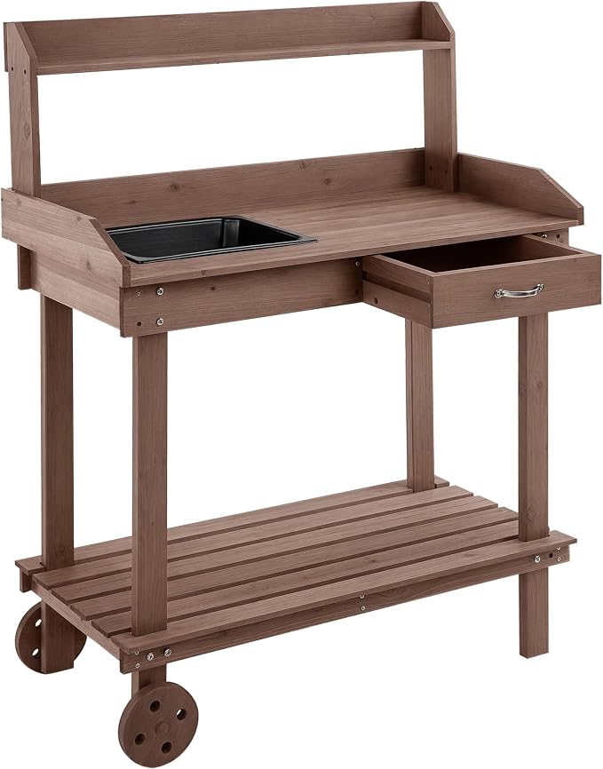 Outsunny 36" Wooden Potting Bench Work Table by Outsunny
