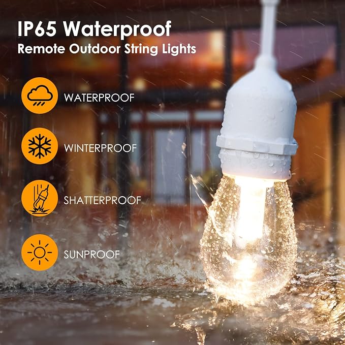 Mlambert 3 Color Outdoor LED Dimmable String Lights - Image 4