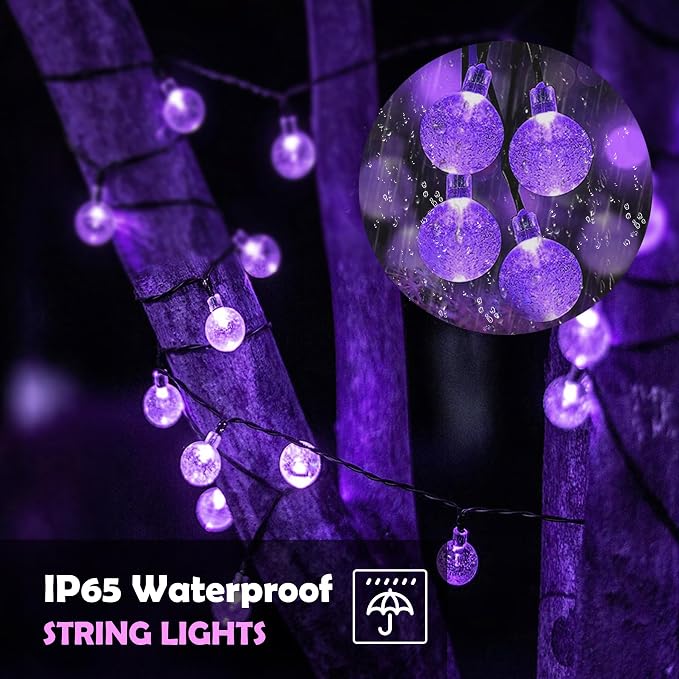 20 LED Decorations Crystal Globe Solar String Outdoor Lights - Image 5