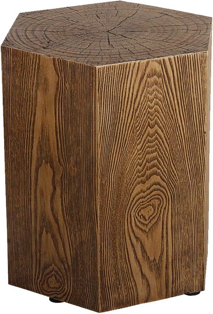 Afterglow Outdoor Hexagonal Side Table, Terrafab Material Natural Decorative by Afterglow