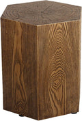 Afterglow Outdoor Hexagonal Side Table, Terrafab Material Natural Decorative by Afterglow