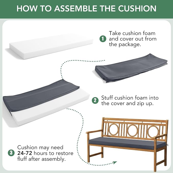 Outdoor Bench Cushion: Waterproof and Fade Resistant Patio Furniture Cushions - Image 8