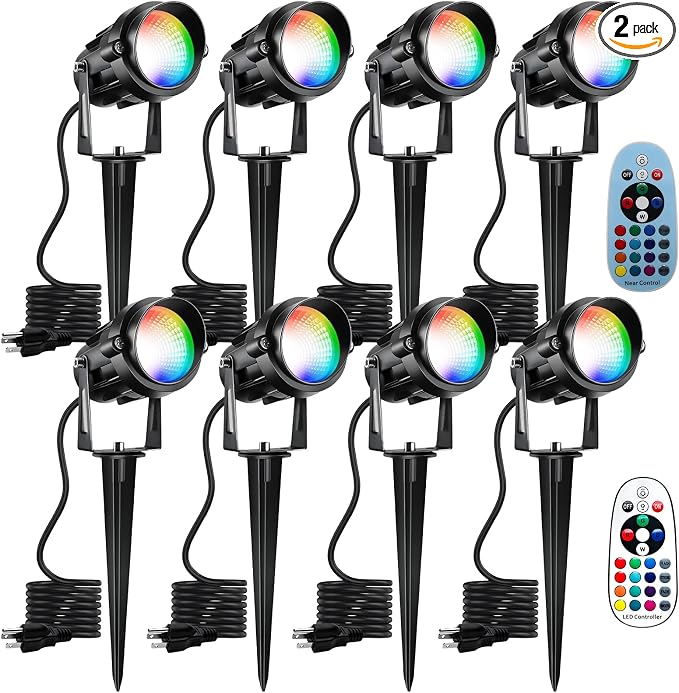 Halloween Christmas Spotlight Outdoor Color Changing Landscape Spotlights by Qeeanmo