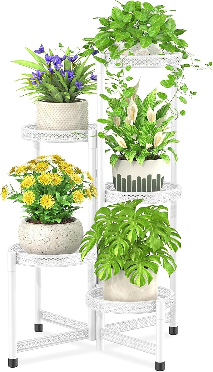 iDavosic.ly Plant Stand Indoor Outdoor, 5 Tier Corner Metal Flower Display by iDavosicly