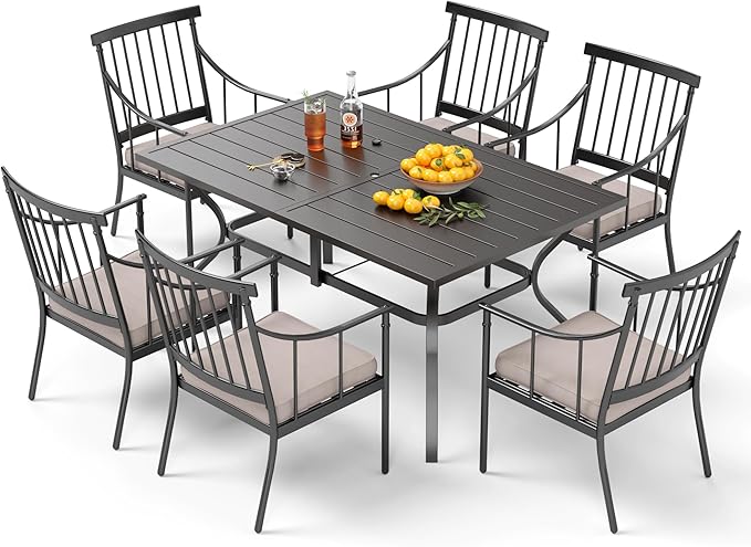PHI VILLA 7 Piece Outdoor Dining Set by PHIVILLAThepioneerofcomfortablehouseholdsupplies