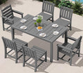 SERWALL 7-Piece Outdoor Dining Set, All Weather HDPE Outdoor Furniture Set by SERWALL