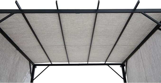 Sunjoy 9 x 9 ft. Pergola, Outdoor Patio Matte Black Steel Classic Frame Pergola - Image 7