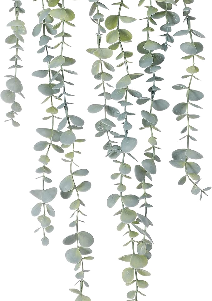COCOBOO 1pcs Artificial Hanging Plants, Fake Potted Eucalyptus Faux Hanging - Image 3