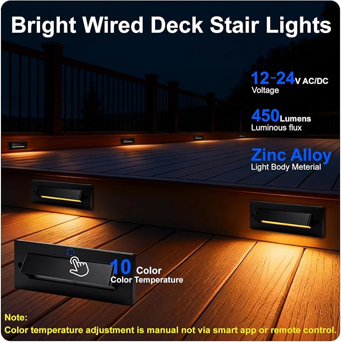 Outdoor Step Lights, 5W 12V Landscape LED RGB Color Changing Outdoor Low - Image 3