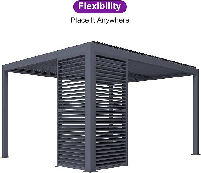 PURPLE LEAF Louvered Pergola 94AS 10' x 14' Outdoor Aluminum Pergola - Image 2