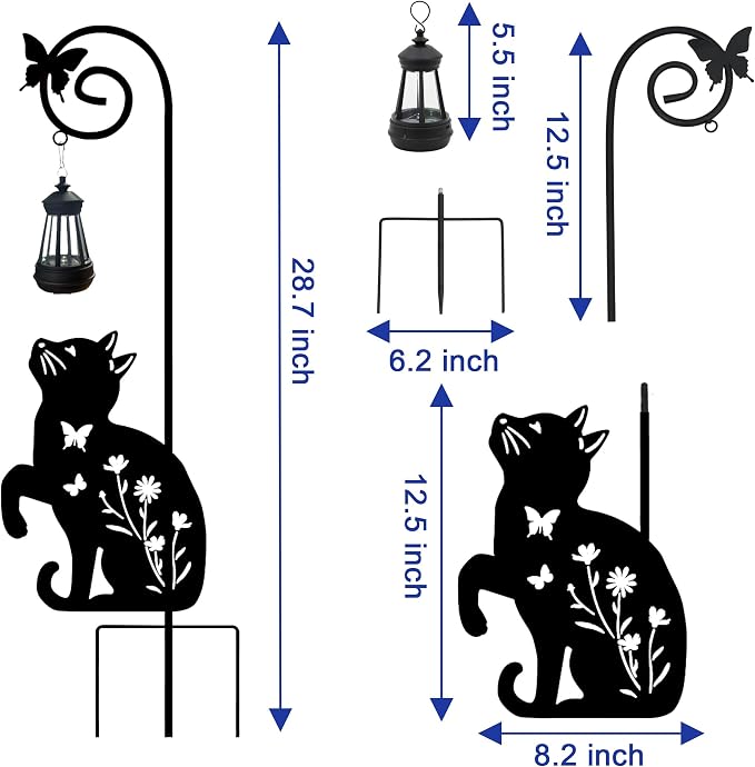 Solar Dog and Cat Lantern Garden Stakes - Image 3
