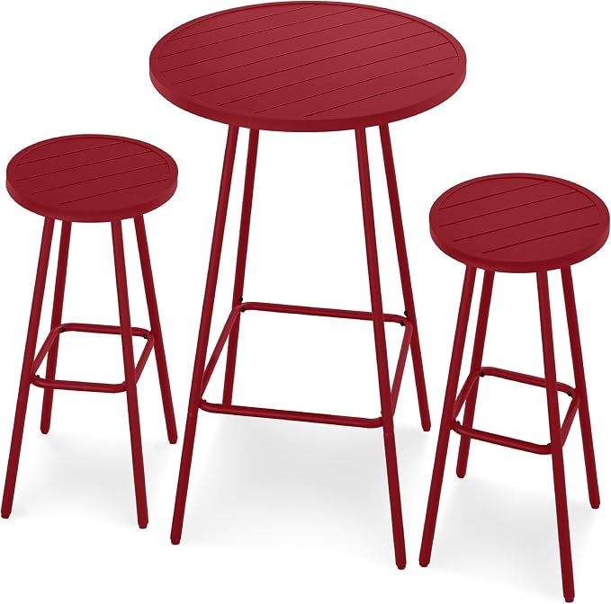 Best Choice Products 3-Piece Patio Dining Set, Bar Height, Outdoor Bistro Set by BestChoiceProducts