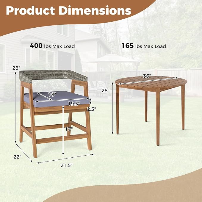 Tangkula 5 Piece Patio Dining Set - Image 9