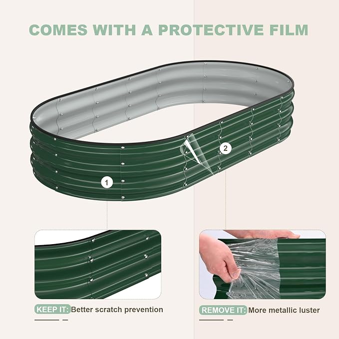 Raised Garden Bed, Oval Metal Planter Box - Image 5