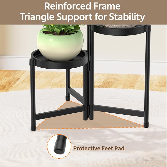 LASZOLA 3 Tiered Folding Plant Stand Indoor - Image 5