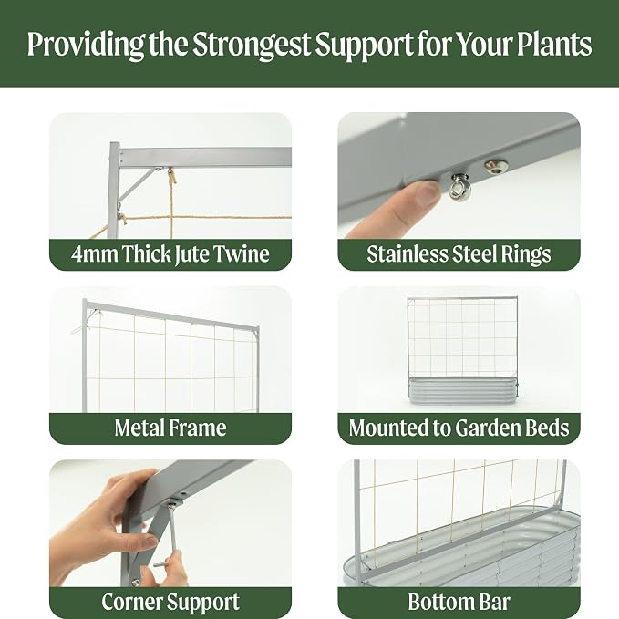 Vego Garden Metal Frame Climbing Trellis, Garden Trellis - Image 5