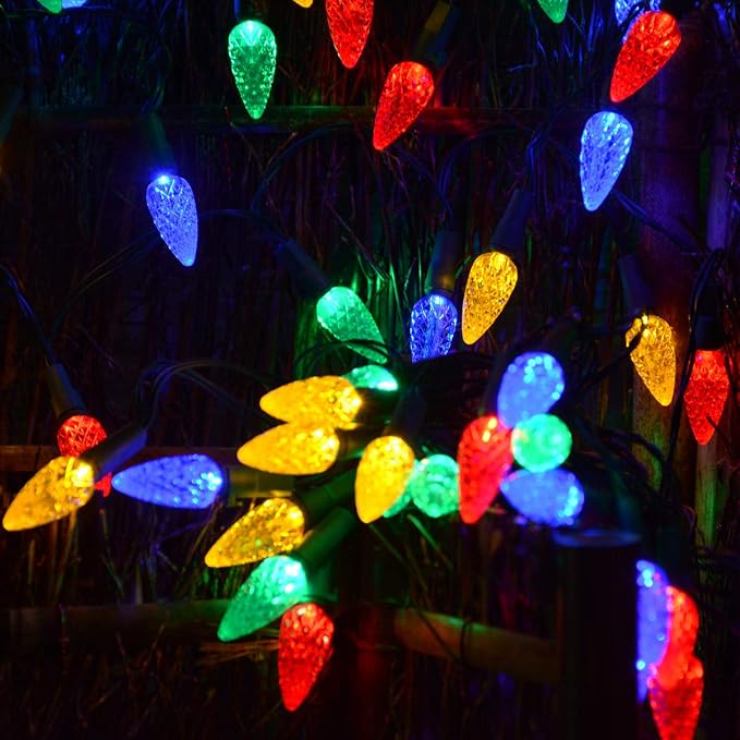 2 Pack Solar Christmas Lights Outdoor C6 Strawberry String Lights, LED - Image 3