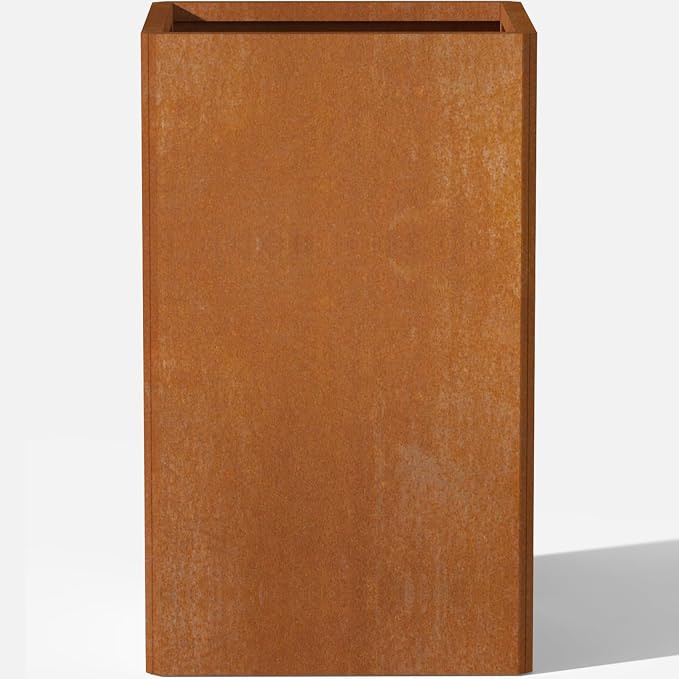 28 Inch Co rten Steel Planter-Modern Square Metal Outdoor Planters by GradenHomeD%C3%A9corProducts