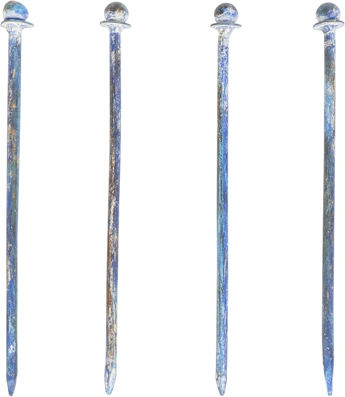SAFAVIEH Outdoor Collection Mizell Mossy Blue Lattice Wrought Iron Moon Gateway - Image 6